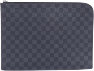 Louis Vuitton Pre-owned Damier Graphite Pochette Jour GM clutch bag - Heren - Vintage Clutch - Zwart - ONE Size - Vintage