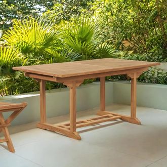 Wanda Collection Mesa De Jard&iacute;n De Teca Maciza Con Extensi&oacute;n 160/210 Nina