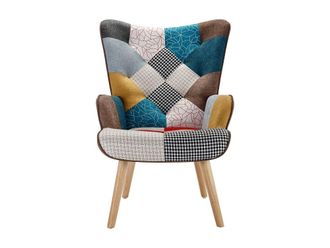VENTE-UNIQUE.COM Sill&oacute;n cl&aacute;sico tela multicolor