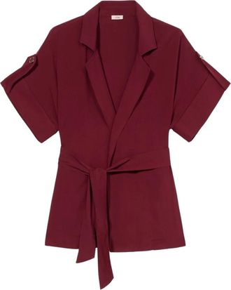 Oltre Kimono Blouse met Riem - Dames - Kimonos - Rood - L - Overhemden