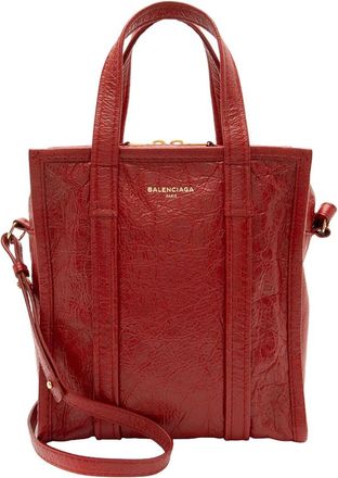 Balenciaga Red Lambskin Agneau Bazar Xs Shopper Tote (Authentic Pre-Loved)