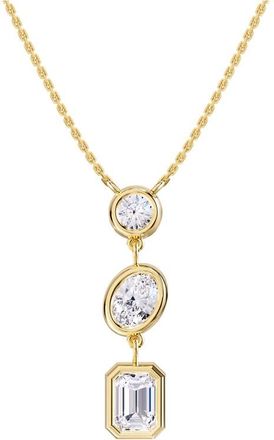 Diamond2Deal 18k Vermeil Plated Silver 2.25 Ct Lab Grown Diamond Pendant Necklace 18 VVS-VS, E-F