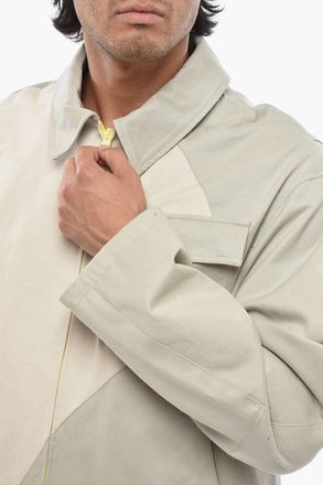 Off-white PARIS HILINSKI Lightweight Cotton Jacket ALL IN ONE with Contrast Details Off-White