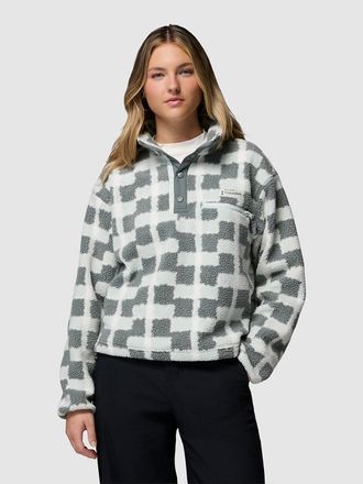 Columbia Helvetia II Printed Cropped Half Snap Half-Zip Fleece Pullover gr&uuml;n