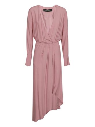 Federica Tosi asymmetric wrap dress - women - Silk - 42 - Pink