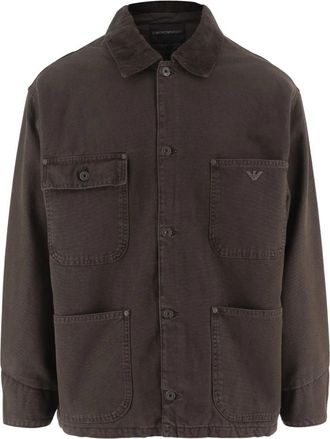 Emporio Armani Jacket - Heren - Zomerjassen - Bruin - 3XL - Katoen - Jassen