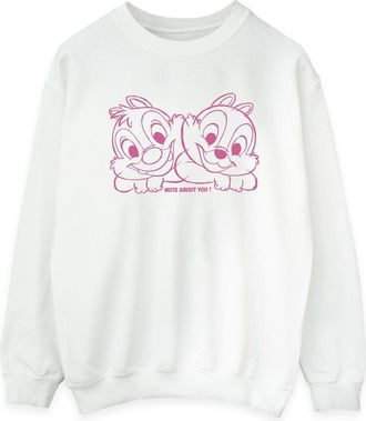 Disney Dames/Dames Chip &acute;n&acute; Dale Nuts About You Sweatshirt (Wit)