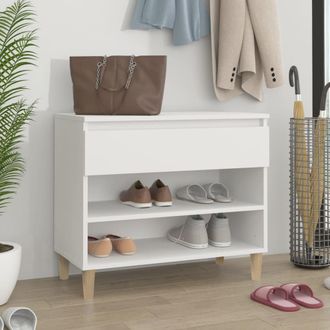 vidaXL Mueble Zapatero Madera Contrachapada Blanco 70x36x60 Cm Vidaxl