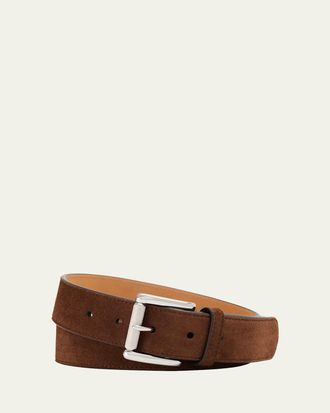 Ralph Lauren Mens Suede Roller-Buckle Belt