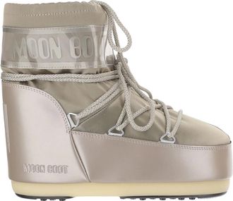 Moon Boot Schoenen, Dames, Grijs, 39 EU, Leer, Icon LOW Glance Enkel Laarzen