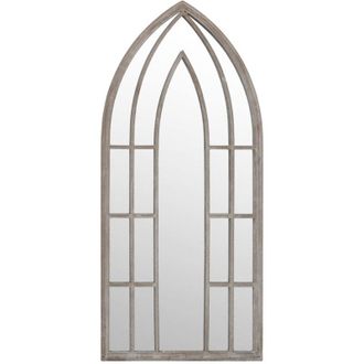 vidaXL Garden Mirror Sand 100x45 cm Iron for Outdoor Use Vidaxl