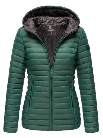 Marikoo dames gewatteerde jas - Asraa, licht met capuchon & contrasterende voering