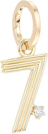 Adina Reyter Groovy Number Charm Pendant in Yellow Gold/Diamond-7 at Nordstrom