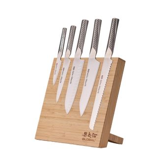 Global Bitoku Ukon Essentials 6 Piece Knife Set with Magnetic Block