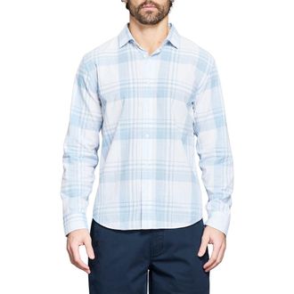 Billy Reid Hutcheson Plaid Button-Up Shirt in Light Blue/White at Nordstrom, Size Xx-Large