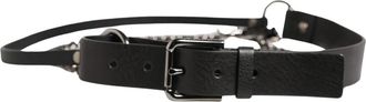 Dolce & Gabbana Leren Zilveren Ketting Ceintuur - unisex - Riemen - Zwart - ONE Size - Leer - Accessoires
