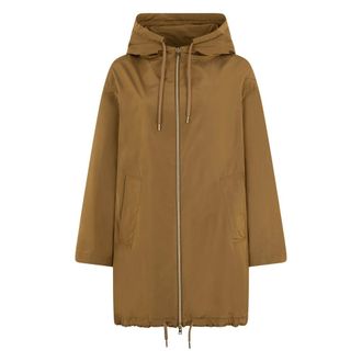 Herno Parkas, female, Brown, Size: XL New Techno Taffeta Hooded Jacket