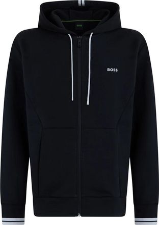 HUGO BOSS Hooded sweatshirt with zipper - Heren - Hoodies - Zwart - S - Katoen - Hoodies & sweatvesten