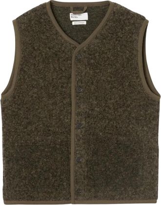 Universal Works Lancaster Gilet - Heren - Bodywarmers - Bruin - M - Wol - Jassen