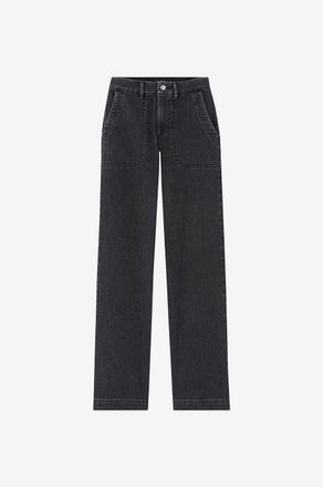 A.P.C. Ausgestellte Jeans mit hoher Taille Seaside Noir D&eacute;lav&eacute;