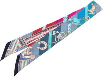 Herm&egrave;s Pre-owned Scarves, female, Multicolor, Size: ONE SIZE Pre-owned Brides et Gris Gris Silk Scarf