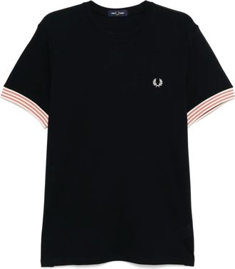 Fred Perry striped-cuffs T-shirt - men - Cotton - M - Blue