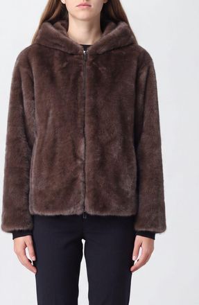 Parosh Short Faux-Fur Jacket P. A.R. O.S. H. with Classic Collar and Zip Closure