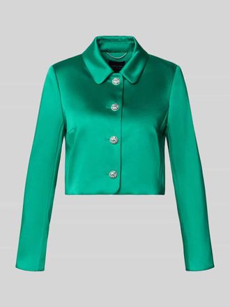 Marc Cain Slim Fit Blazer mit Umlegekragen und Knopfleiste in Smaragd, Gr&ouml;&szlig;e 34