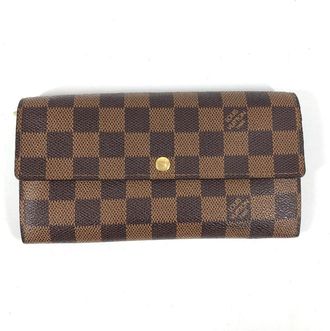 Louis Vuitton Damier Brown Ebene Damier Canvas Long Wallet (Bi-Fold) (Pre-Owned)