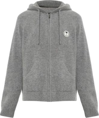 Palm Angels Cardigan con cappuccio in lana - - Knitwear - Uomo - Grigio - XL