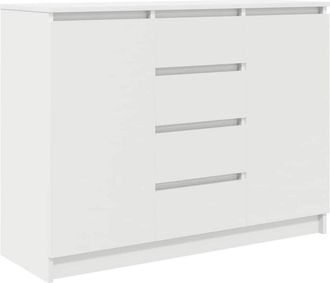 vidaXL Vidaxl - Aparador con cajones blanco 100,5x35x76 cm madera de ingeniería