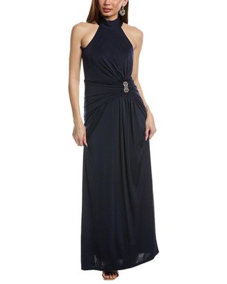 Eliza J Gathered Halter Gown