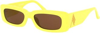 The Attico Mini Marfa Zonnebril - Dames - Zonnebrillen - Geel - 52 MM - Accessoires