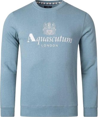 Aquascutum Heren Sweatshirt met groot logo Active (Blauw)