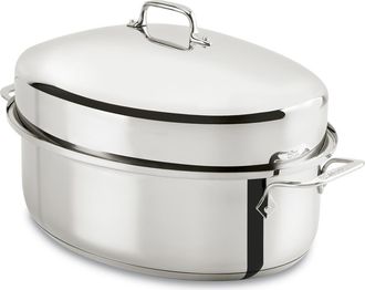 All-Clad 10-Quart Covered Oval Roaster & Lid in Silver at Nordstrom