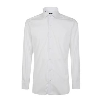 Barba Casual Overhemd met Hals - Heren - Zakelijke Overhemden - Wit - 4XL - Katoen - Overhemden