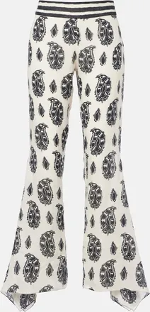 Johanna Ortiz Printed linen wide-leg pants