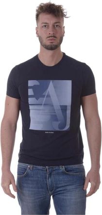 Armani Jeans Casual Logo Print Sweatshirt - Heren - T-shirts - Blauw - M - Katoen - Tops