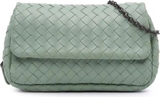 Bottega Veneta 2012-2025 Nappa Intrecciato Expandable Chain Flap mini-crossbodytas - Groen