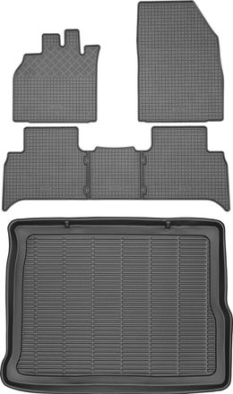 OEM Juego De Alfombrillas De Goma Para Renault Scenic Iii Minivan (2009-2016) + Alfombrilla Para El Maletero