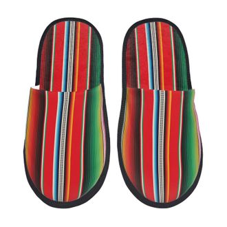 Generic Mexican Serape Blanket Stripes Men Women House Shoes Cosy House Slippers Fluffy Slippers For Indoor Outdoor Winter M