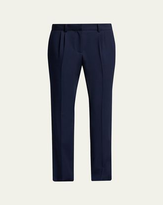 Balenciaga Barathea Wool Crepe Straight-Leg Trousers