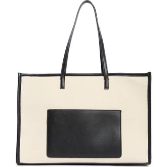 BCBGeneration Canvas Tote Bag in Natural Black at Nordstrom Rack