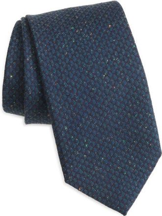 Canali Neat Silk Tie in Dark Green/Blue at Nordstrom