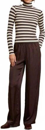 perfectwhitetee Camile Satin Wide Leg Pants In Cocoa