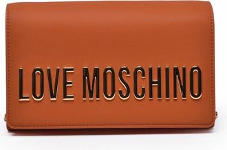 Love Moschino Sleek Rectangular Crossbody Bag With Metallic Logo And Chain Strap