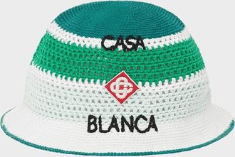 Casablanca Mens Cotton Crochet Hat Green - Size: M/L