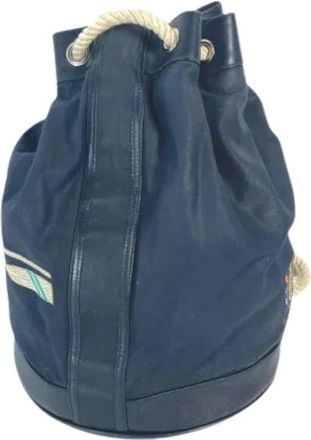Gucci Pre-owned Vintage Bucket Shoulder Bag - Dames - Vintage Tas - Blauw - ONE Size - Leer - Vintage