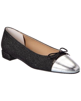 Stuart Weitzman Sleek Bow Denim Flat