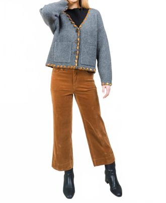 Lisette Charlene Corduroy 26 Wide Crop Pant In Cognac
